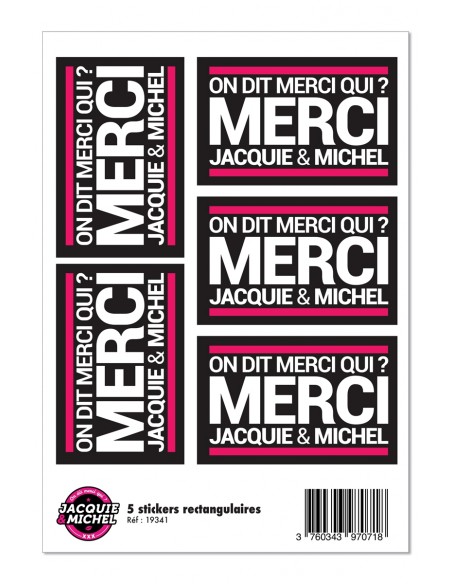 J&M - 5 stickers logo rectangle noir | Jacquie & Michel