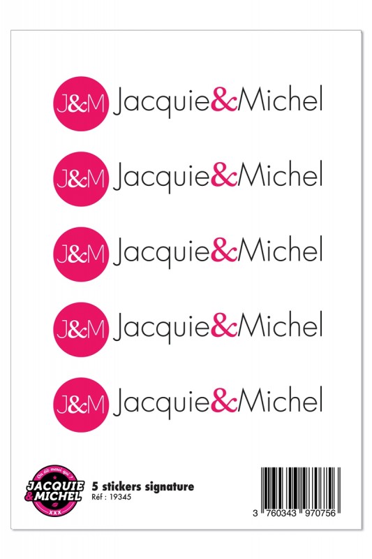 J&M - 5 stickers signature Jacquie et Michel | Jacquie & Michel