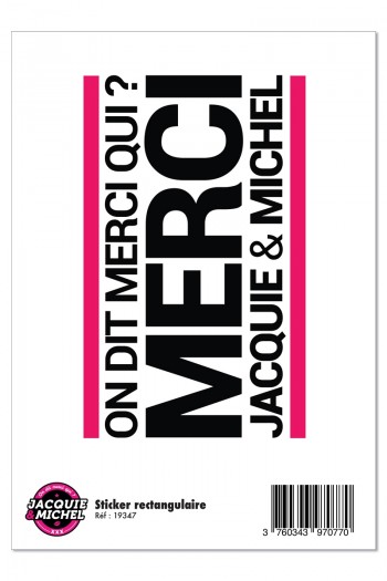 J&M - Grand sticker logo rectangle blanc | Jacquie & Michel