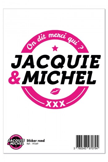 J&M - Grand sticker logo rond blanc | Jacquie & Michel