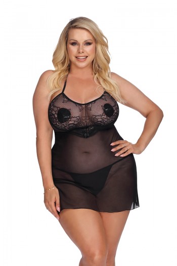 Liva - Nuisette grande taille tulle et dentelle | Anaïs