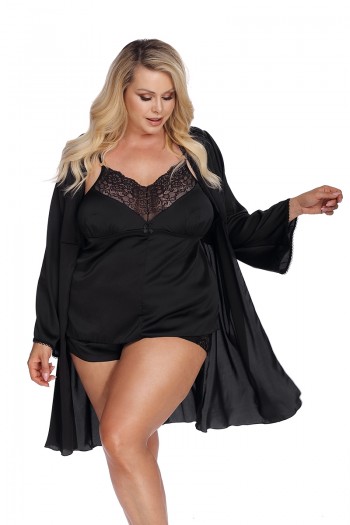 Laura - Déshabillé en satin grande taille | Anaïs