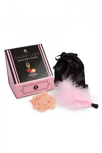 Kit comestible vin pétillant à la fraise - poudre et plumeau | Secret Play