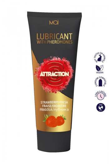 Lubrifiant aux phéromones fraise | Attraction cosmetics