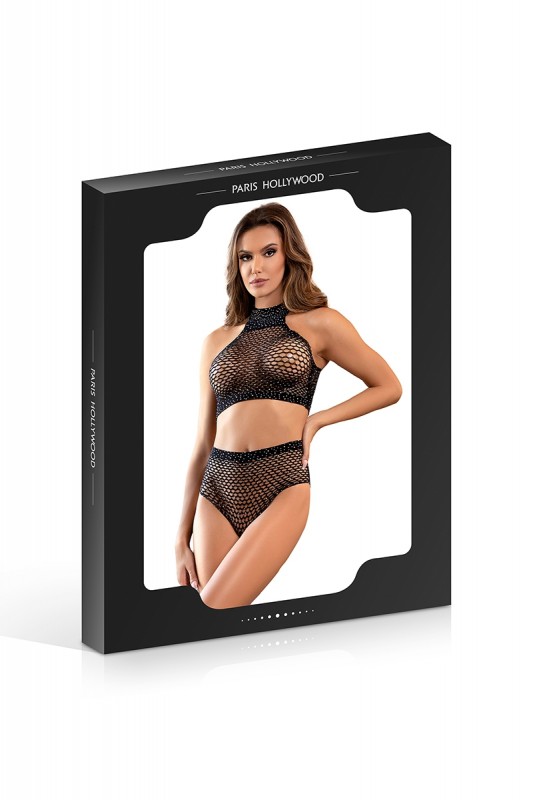 Ensemble résille et strass - Top et Shorty | Paris Hollywood