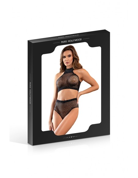 Ensemble résille et strass - Top et Shorty | Paris Hollywood