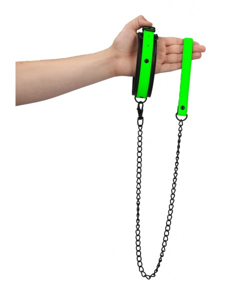 Collier et laisse noir et phospho | Ouch!