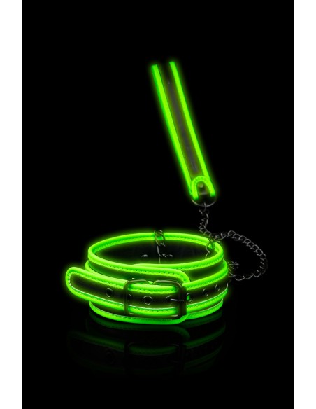 Collier et laisse noir et phospho | Ouch!