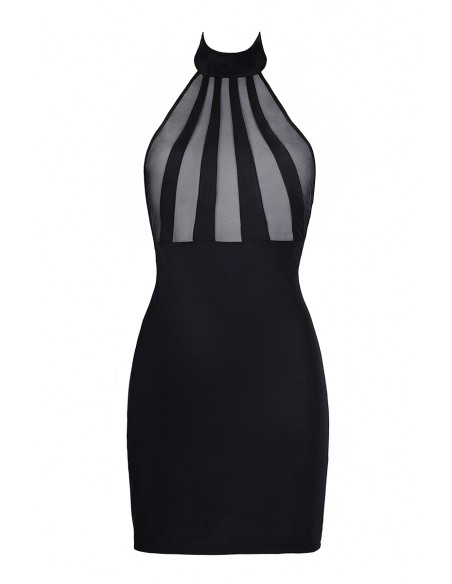 V-9149 - Robe noire dos nu | Axami