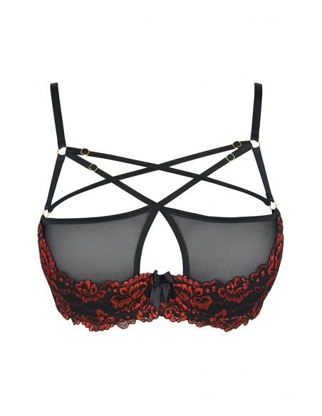 Soutien-gorge Dentelle et Broderies Rouges V-1002 | Axami