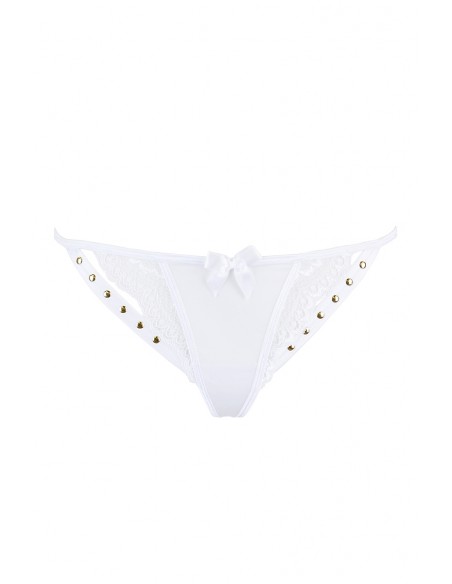 V-9798 | String blanc à clous fantaisies dorés Axami | Axami V-9798 | String blanc à clous fantaisies dorés Axami | Axami