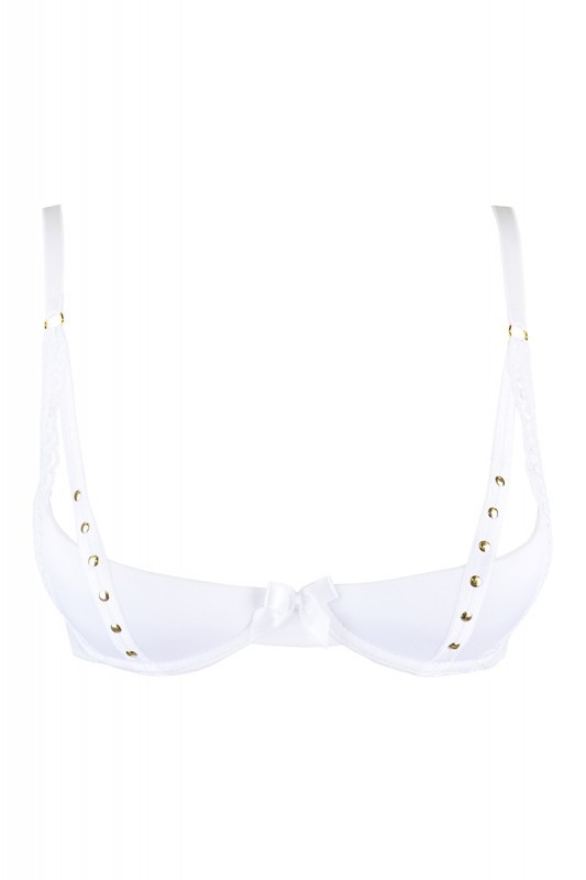 V-9791 | Soutien-gorge seins nus blanc clouté Axami | Axami