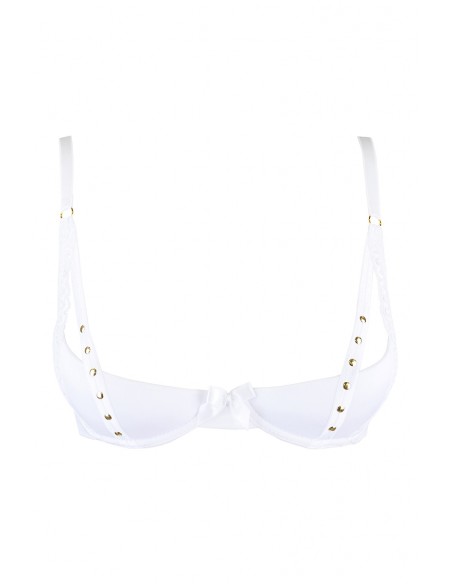 V-9791 | Soutien-gorge seins nus blanc clouté Axami | Axami V-9791 | Soutien-gorge seins nus blanc clouté Axami | Axami