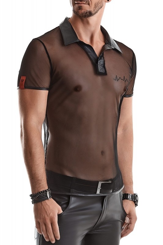 Polo en tulle noir transparent Regnes | Regnes