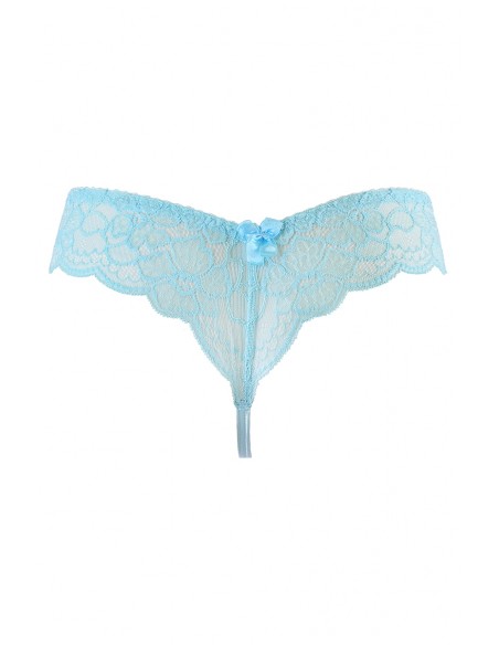 V-10128 - Tanga dentelle bleu azur | Axami