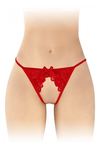 Sandra - String ficelle ouvert rouge | Fashion Secret
