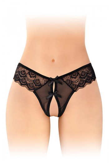 Alicia - String ouvert noir | Fashion Secret