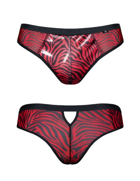 Slip Brésilien Tulle Zébré Noir & Rouge - Regnes | Regnes Slip Brésilien Tulle Zébré Noir & Rouge - Regnes | Regnes
