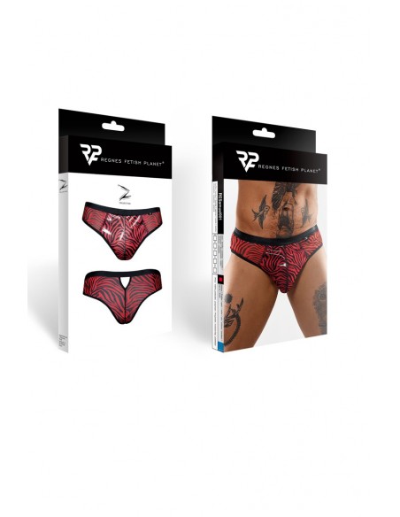 Slip Brésilien Tulle Zébré Noir & Rouge - Regnes | Regnes Slip Brésilien Tulle Zébré Noir & Rouge - Regnes | Regnes