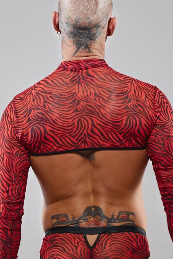 Crop Top Tulle Zébré Noir & Rouge - Regnes | Regnes 2