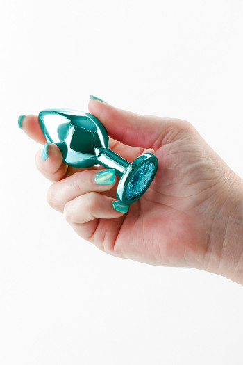 Plug Anal Chromé Vert avec Strass - M | NS Novelties 2