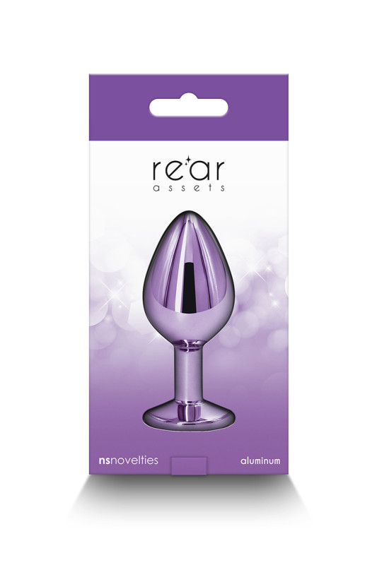 Plug Anal Chromé Violet avec Strass - M | NS Novelties