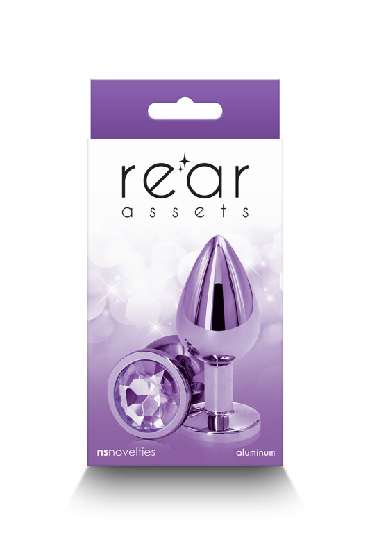 Plug Anal Chromé Violet avec Strass - M | NS Novelties