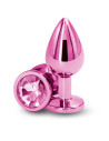 Plug Anal Chromé Rose avec Strass - M | NS Novelties