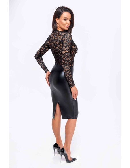Euphoria - Robe F295 wetlook et dentelle | Noir HandMade Euphoria - Robe F295 wetlook et dentelle | Noir HandMade