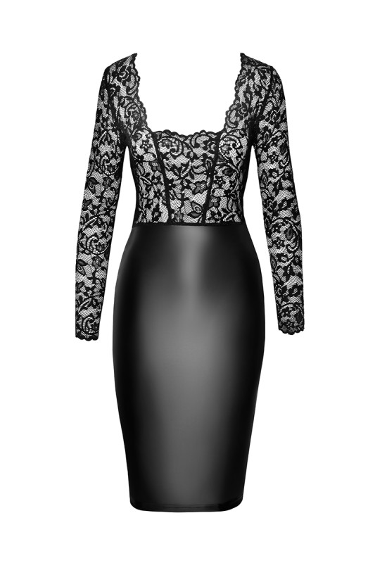 Euphoria - Robe F295 wetlook et dentelle | Noir HandMade