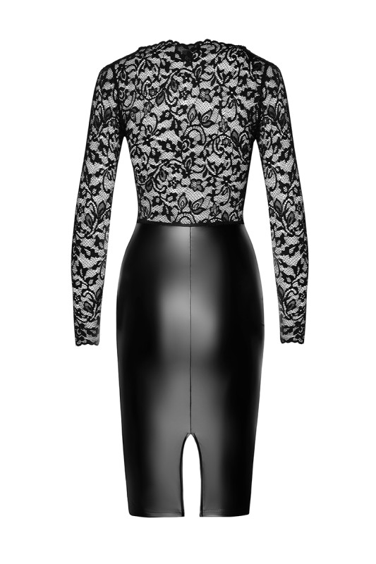 Euphoria - Robe F295 wetlook et dentelle | Noir HandMade