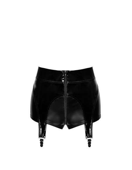 F325 - Short Glam à jarretelles vinyle et wetlook | Noir HandMade F325 - Short Glam à jarretelles vinyle et wetlook | Noir HandMade