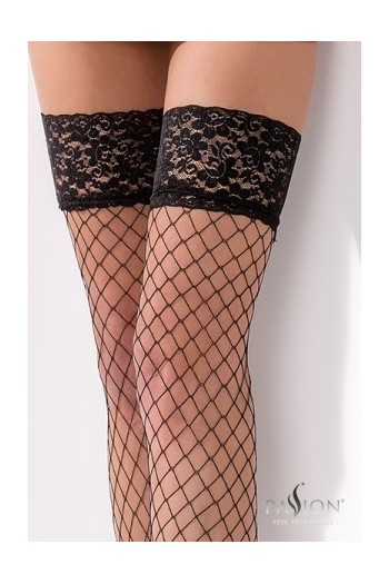 Bas résille autofixants Noir - ST021 | Passion bas et collants