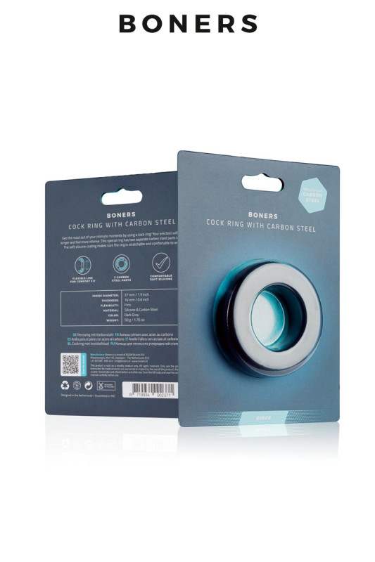Anneau pénien silicone & acier | Boners