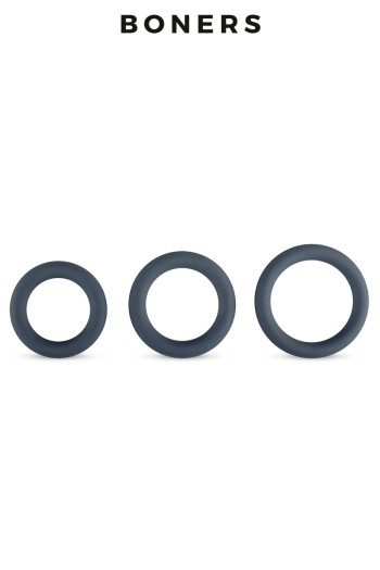 3 anneaux de pénis silicone classiques | Boners