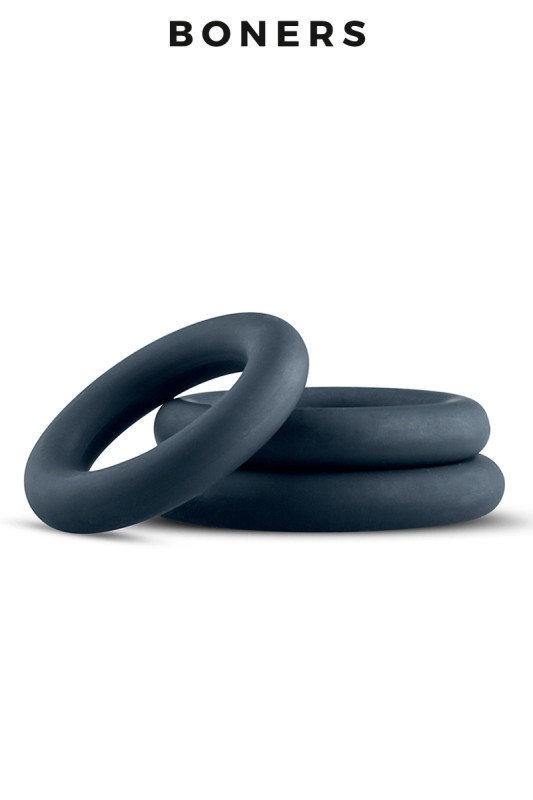 3 anneaux de pénis silicone classiques | Boners