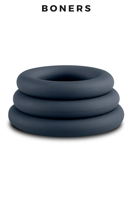 3 anneaux de pénis silicone classiques | Boners