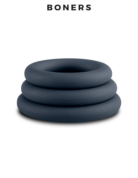 3 anneaux de pénis silicone classiques | Boners 3 anneaux de pénis silicone classiques | Boners